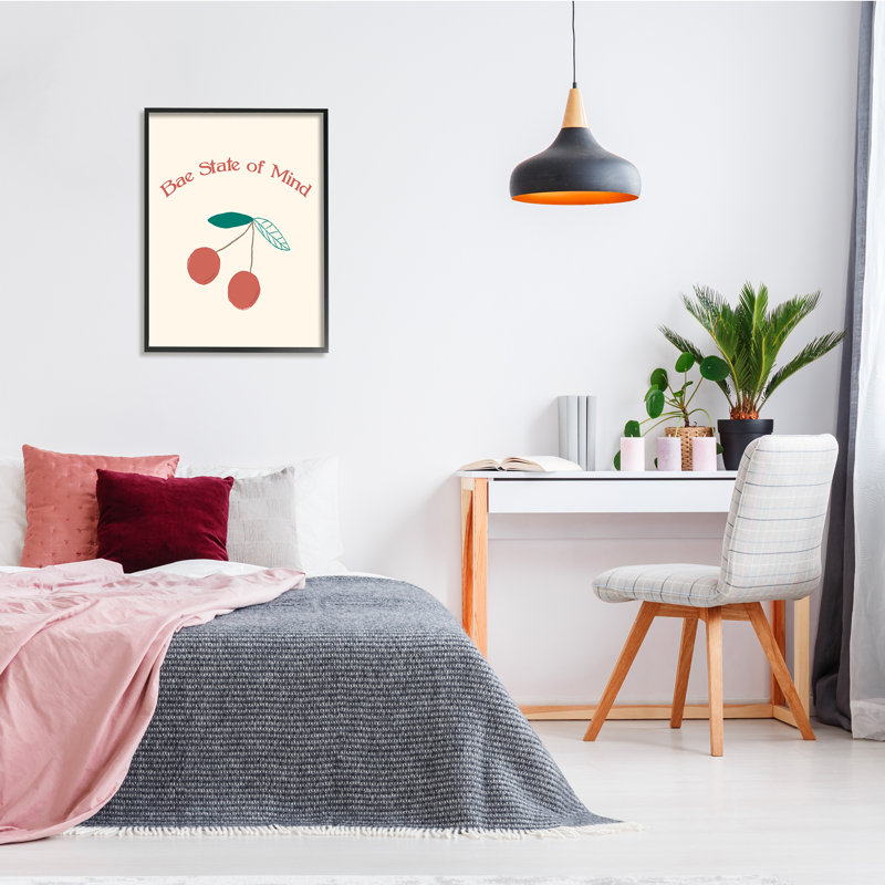 Bae State of Mind - rouge audacieux, H 30 po x l 24 po, Giclée encadrée noir minuit