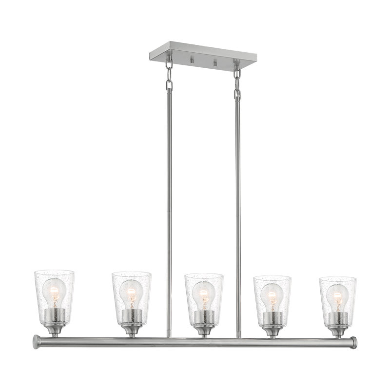 Weccacoe 5 - Light Kitchen Island Pendant, Brushed Nickel