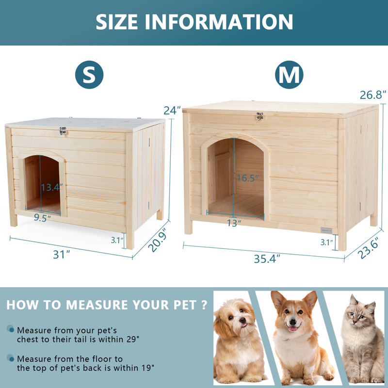 Petsfit Folding Cat House, No Tools Required for Assembly, Cat house Furniture, Indoor Dog House for Small Dog, 35.5"L × 23.5"W × 27"H