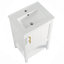 Meuble-lavabo de 20 po avec lavabo, armoire de salle de bain avec porte à fermeture douce, support de rangement et tablette ouverte-115688319
