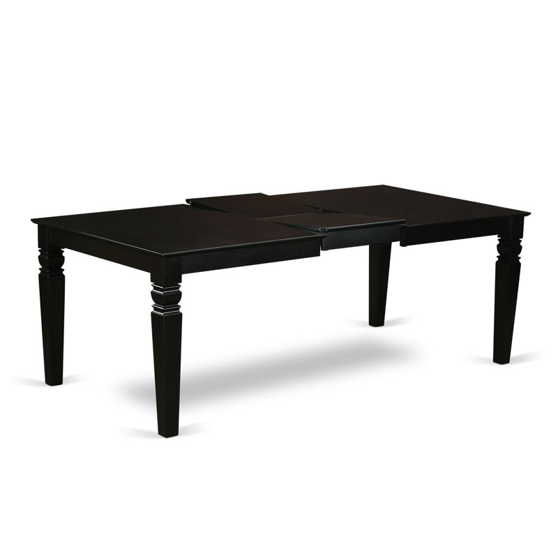 Ensemble de table de salle à manger 7 pièces 7 pièces Modernes, Noir, 1 Table + 6 Chairs, Coussin standard