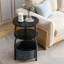 Table d'appoint ronde avec panier de rangement, petite table de bout compacte de 15,75 po, table de chevet à 3 niveaux pour le salon, la chambre à coucher, le jardin et le canapé-130818929-130818925-130818932
