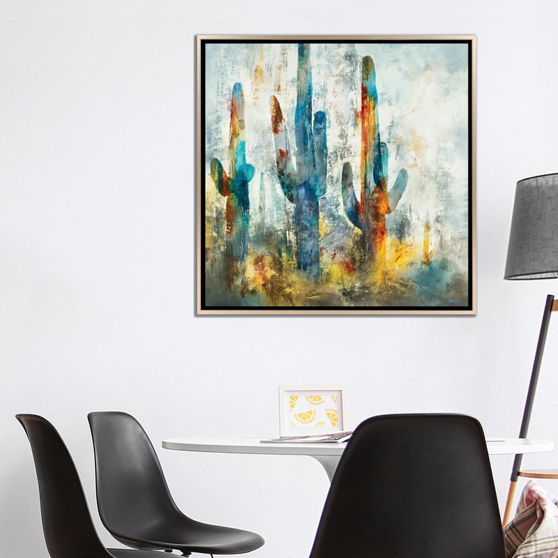 «Saguaro Forest» encadré par Scott Brems, Toile encadrée champagne, H 37 po x l 37 po x P 1,5 po, Non