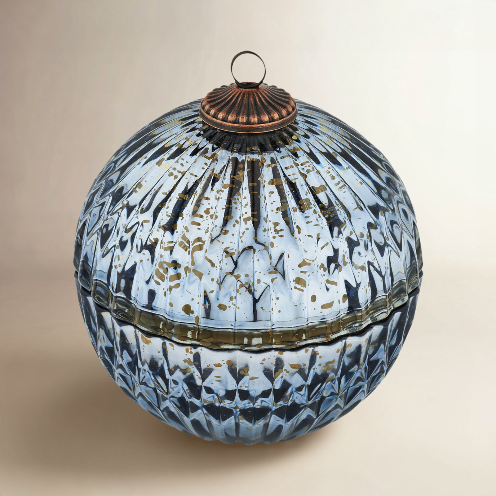 ILLUME Noble Holiday North Sky Small Crackle Glass Candle, Glass Ornament