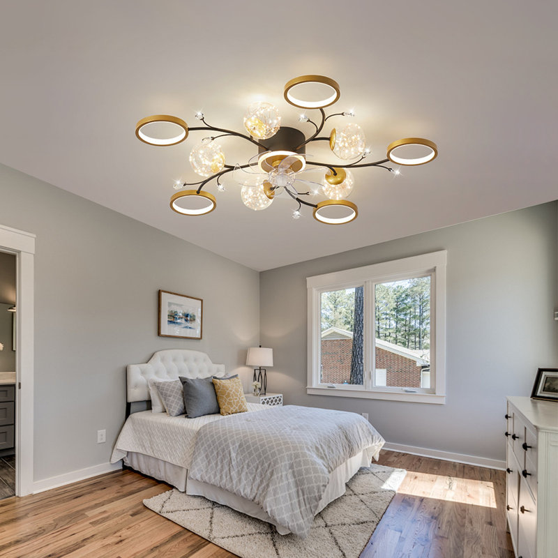 Jacionna 41.3'' Ceiling Fan with 10 LED Lights