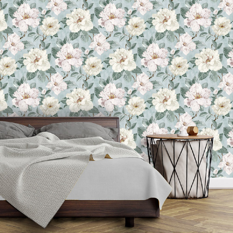 Mariela 10m x 69cm Matte Wallpaper Roll, Light Blue