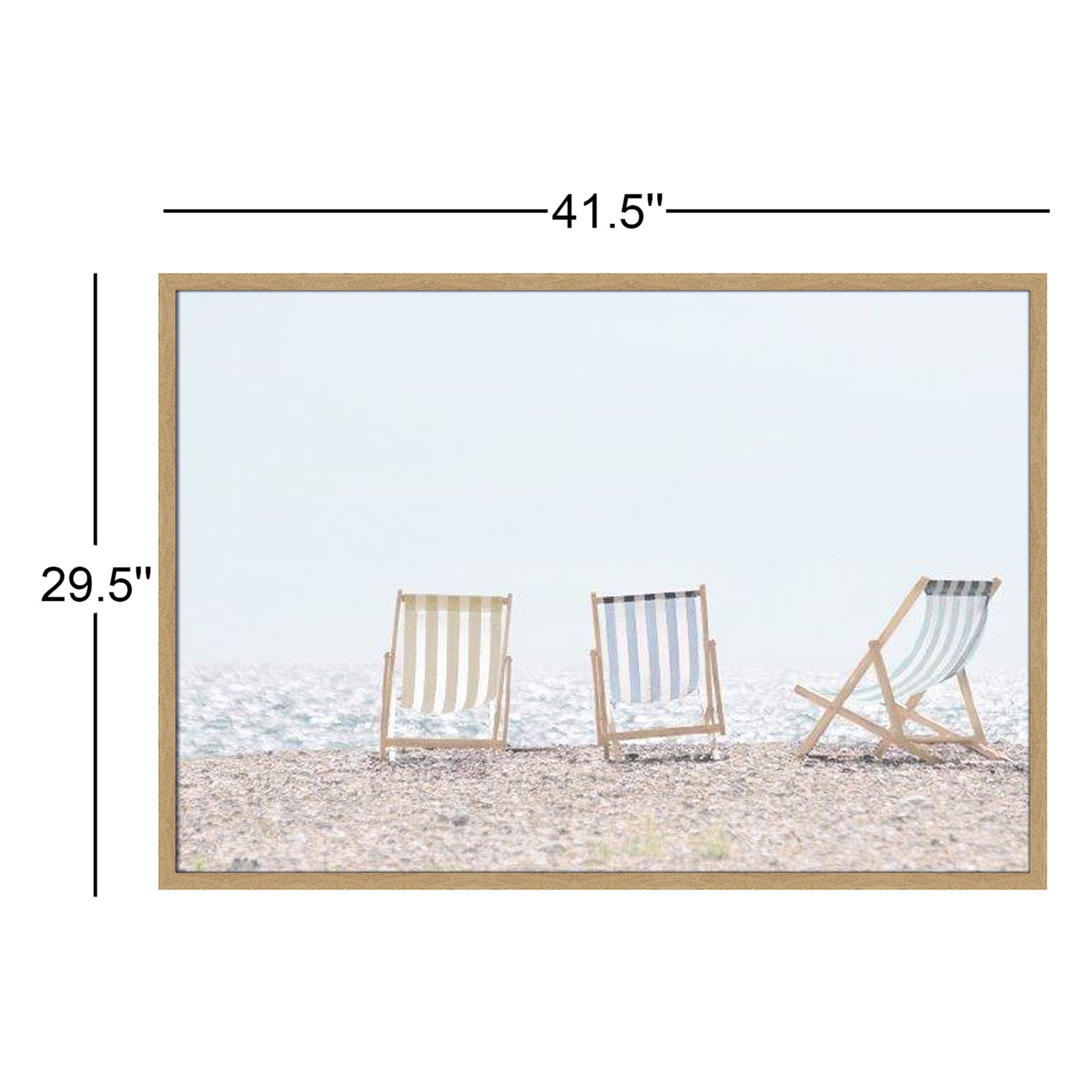 Adriatica "Beach Chairs" Print by Leah Straatsma, 29.5" H x 41.5" W x 1.25" D, Natural