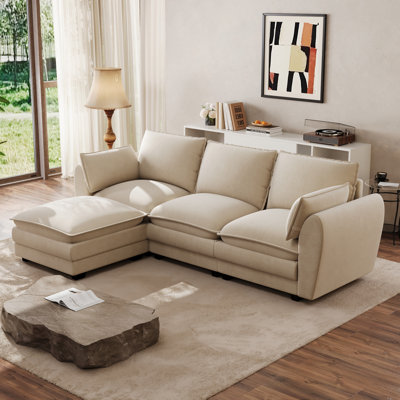 Canapé modulaire en L avec repose-pieds