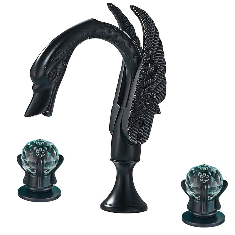 Widespread 2-handle Bathroom Faucet, Matte Black