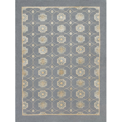 Classic Hand Knotted Geometric Shapes Area Rug