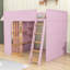 Lit mezzanine avec tablettes de rangement et deux tiroirs-133659710-133659712