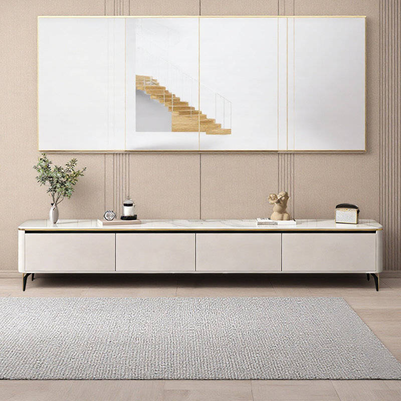 Meuble télé de luxe moderne et minimaliste, H 18,5 po x L 94,48 po x l 15,74 po