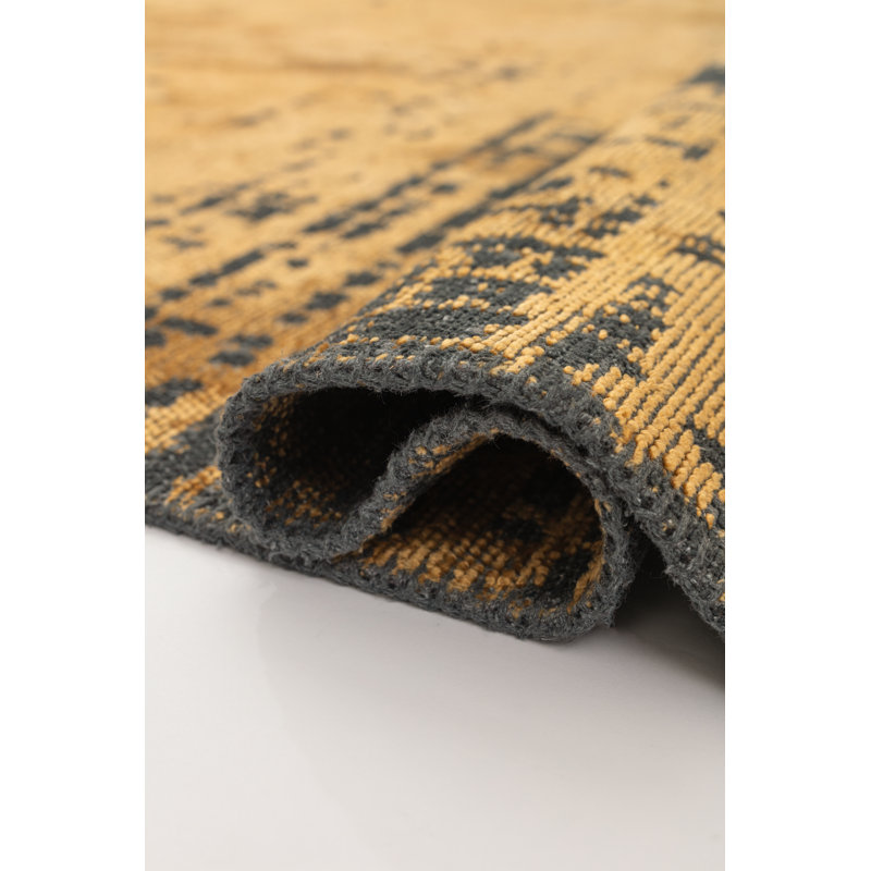 Rapture Yellow/Black Luxury Area Rug, Rectangle 7'10" x 9'10"