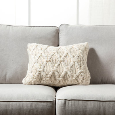 Gray Cable Knit Pattern Pillow Cover