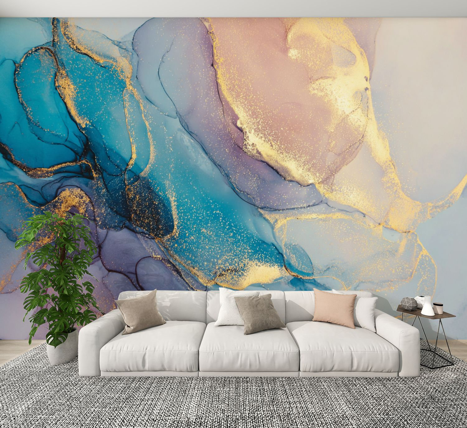 Red Barrel Studio Peel and Stick Wallpaper Luxury abstract fluid art ...