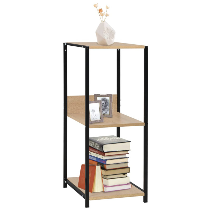 Mogadore Bookcase, Black/Oak