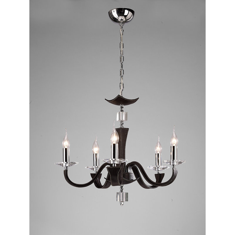Killingsworth 5 - Light Candle Style Chandelier, Brown