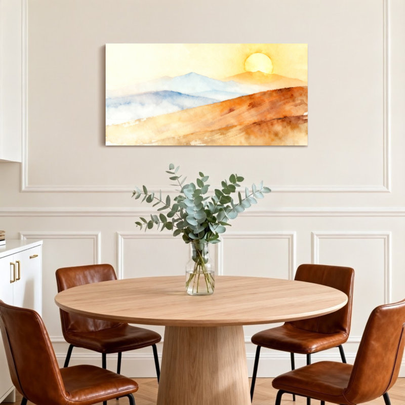 «Landscape & Nature Sunset Mountain Landscape», reproduction d'art sur toile, H 20 po x l 40 po