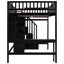 Lit mezzanine double avec éléments complets. Bibliothèque, tiroirs, bureau et garde-robe. Fabrication en bois de pin massif pour la durabilité. Conception inspirée de la maisonnette. Clôture en forme. L 94,4 po x l 57 po x H 72 po