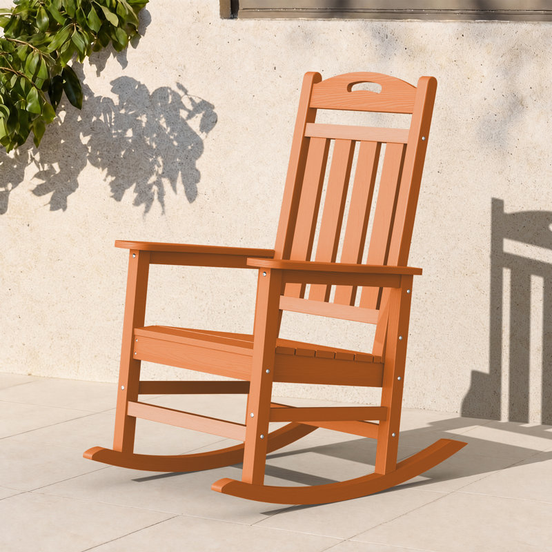 Chaise berçante d'extérieur en PEHD, Orange
