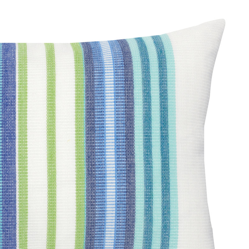 Summer Lumbar Indoor/Outdoor Pillow Cover & Insert, Aqua/Cobalt/Kiwi