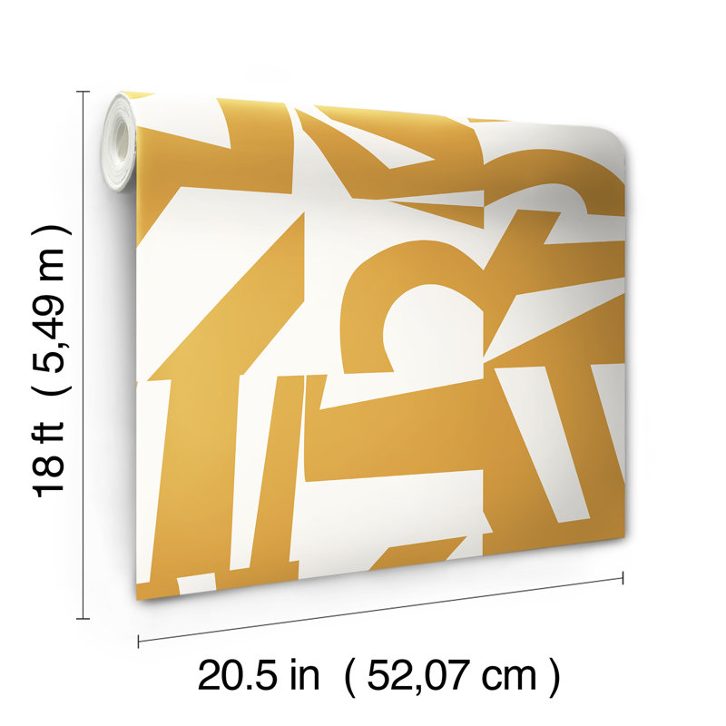 Rouleau de papier peint adhésif L 18 pi x l 20,5 po, Jaune