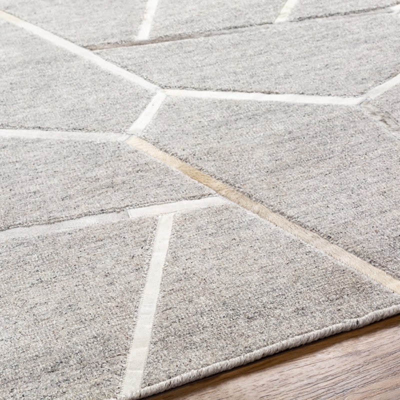 Avielle Handmade Medium Gray Rug, Rectangle 10' x 14'