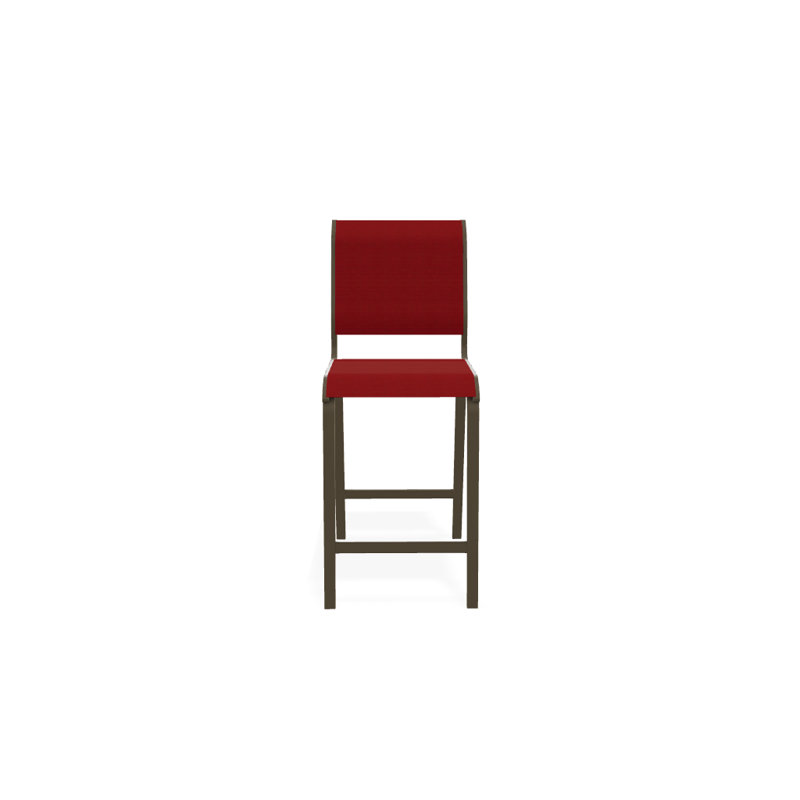 Tabouret de bar 26 po Holna, Rouge 1D Sunbrella®, Bois de plage texturé