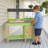 Kinsley Wood Mud Kitchen Outdoor Playset, Pretend Cooking & Water Play Toy Set with Storage Cabinet