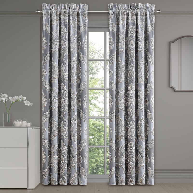 Paire de panneaux de fenêtre 95 po Krista - bleu poudre, L 50 po x L 95 po