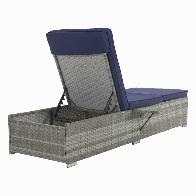 Canapé d'extérieur PE Rotin Furniture Deck Chair, Bleu