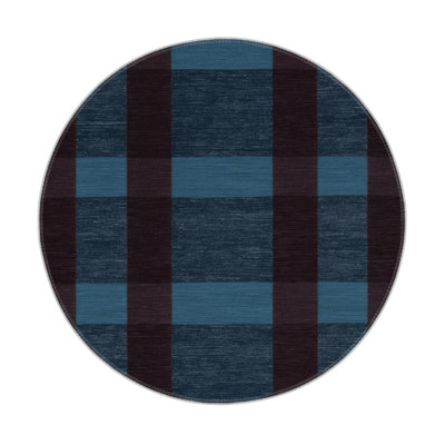 Checkered Black Indoor and Outdoor Area Rug