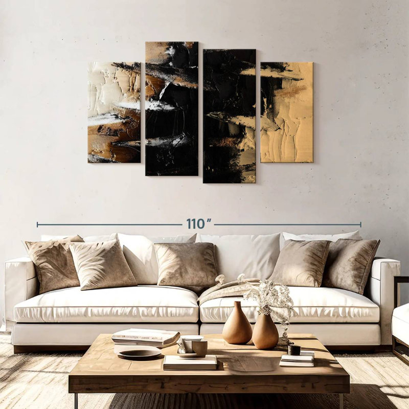Avery Minimalist Textured Stripes, 48" H x 75" W