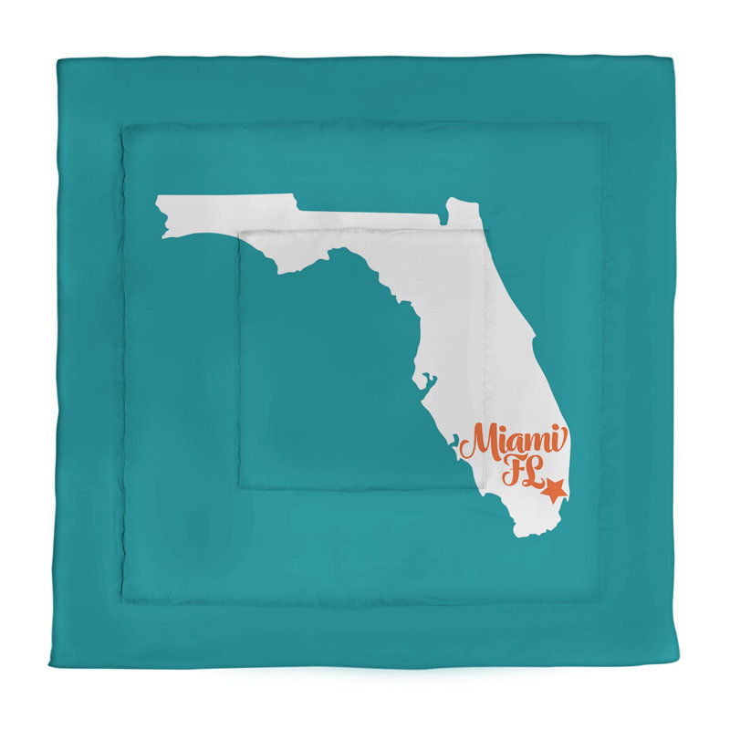 Modern & Contemporary Percale Comforter, Teal