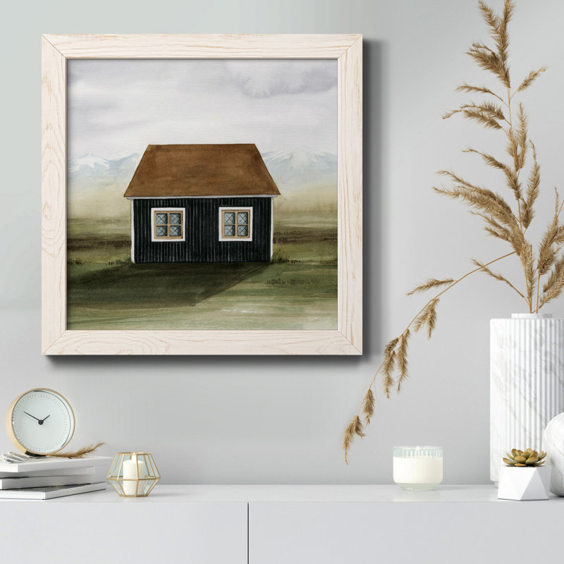 Nordic Cottage II - Toile encadrée de qualité supérieure - prête à être accrochée, Blanc, H 35,5 po x l 35,5 po x P 1,5 po