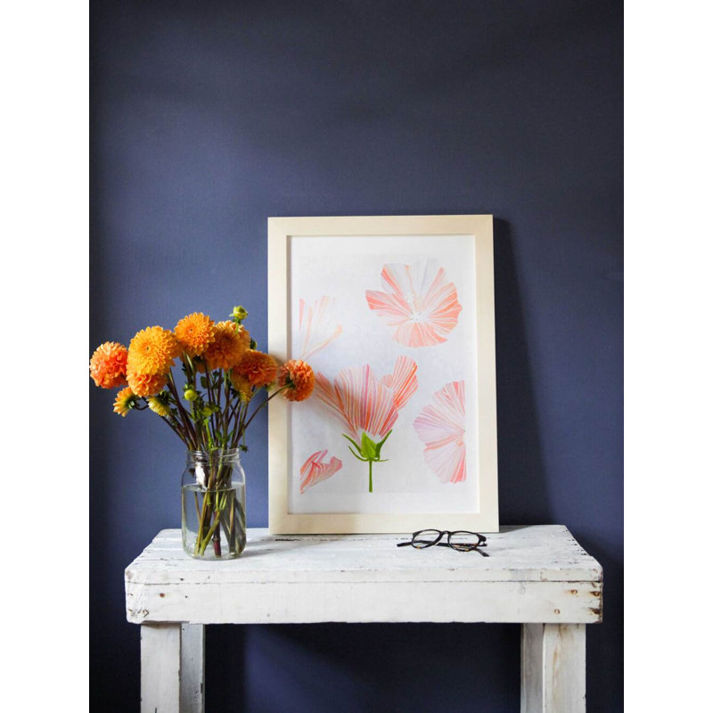 Orange Hibiscus On Snow Print, 11" H x 8.5" W 