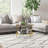 2-Tier Round Glass End Table with Metal Frame - Modern Side Table with Storage-1213971236