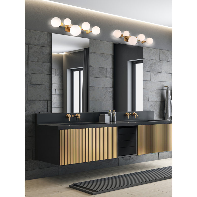 Vigne, coiffeuse, 5Lt, verre opale, Doré