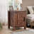 Clairese 24'' Tall  Farmhouse End Table With Charging Station, Wood Nightstand With Adjustable Shelf, Built-In Outlets-2119419976
