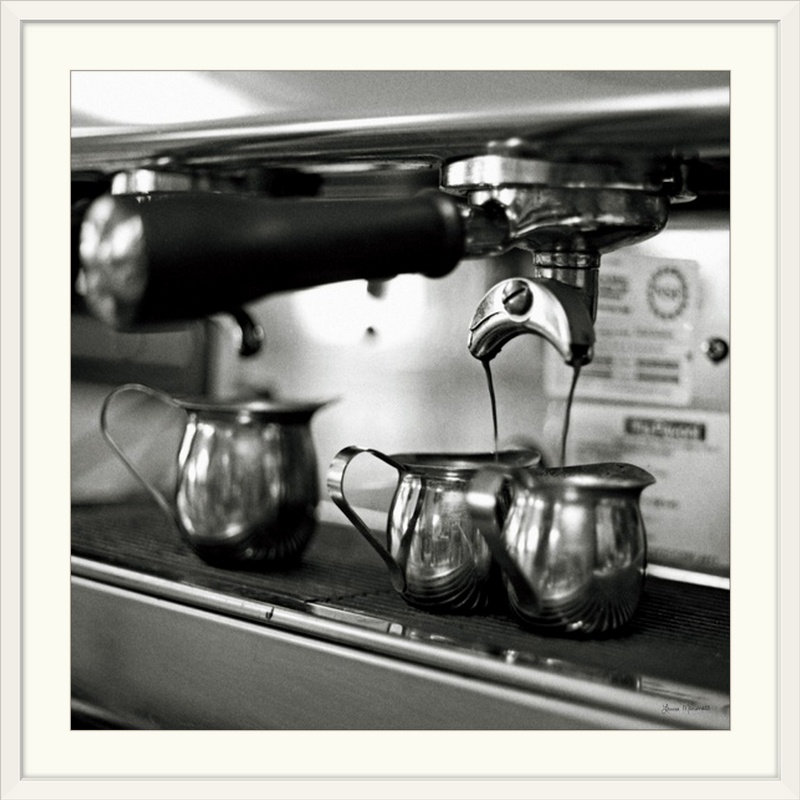 « ii » par laura marshall, reproduction de photo Coffeehouse, H 38 po x l 38 po x P 1 po, Cadre blanc