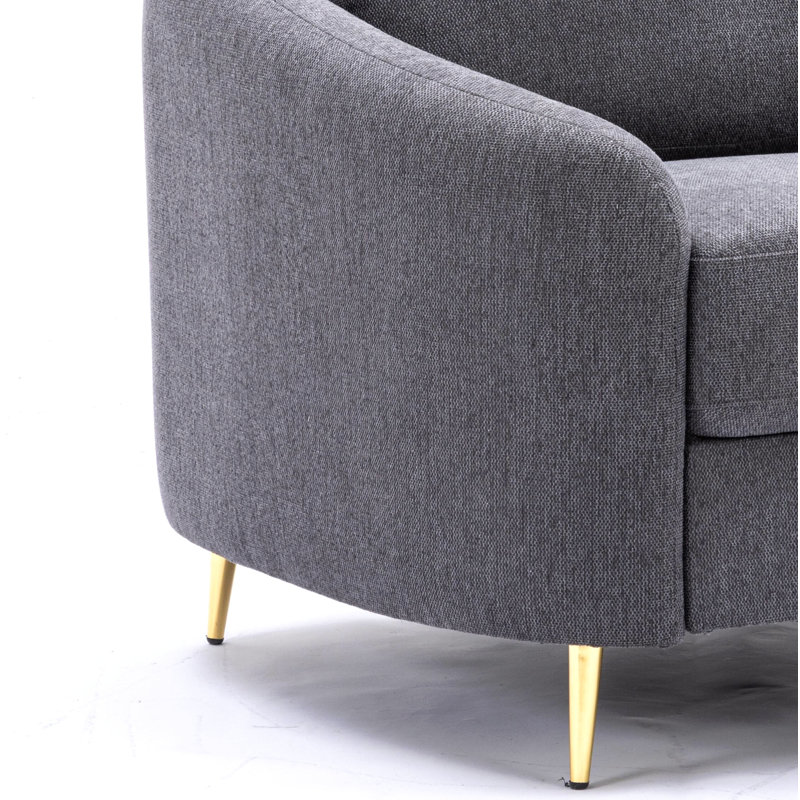 Chaise en lin gris yuina