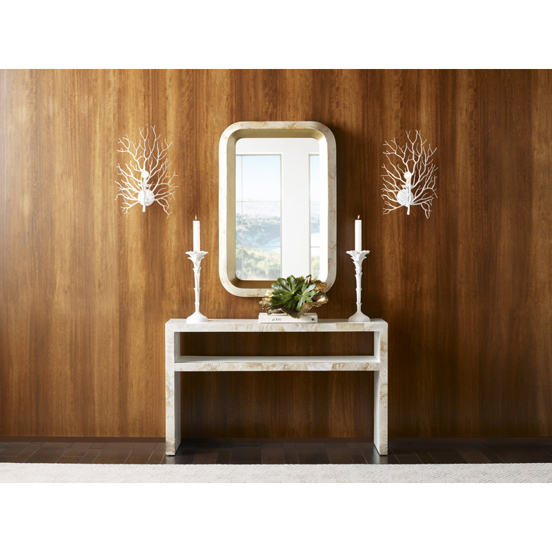 Shellebrations Rectangle Wall Mirror, Natural White/Gold