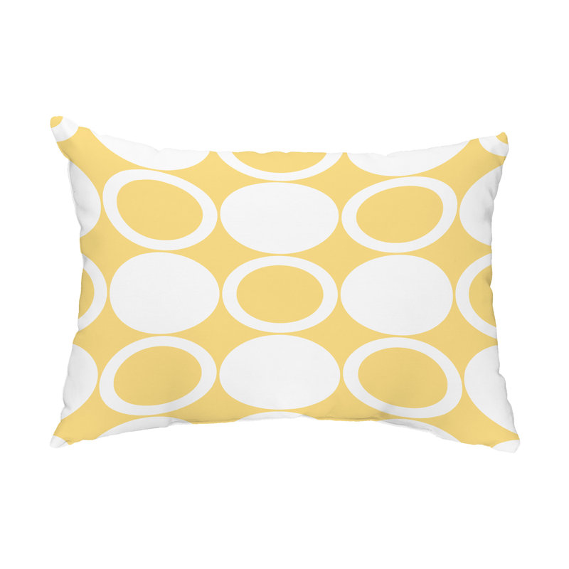 ModCircles Geometric Outdoor Reversible Throw Pillow, Yellow