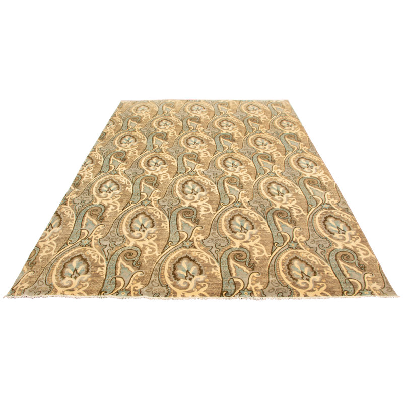 Bross One-of-a-Kind Rectangle 9' x 12' New Age Rectangle Wool Area Rug in