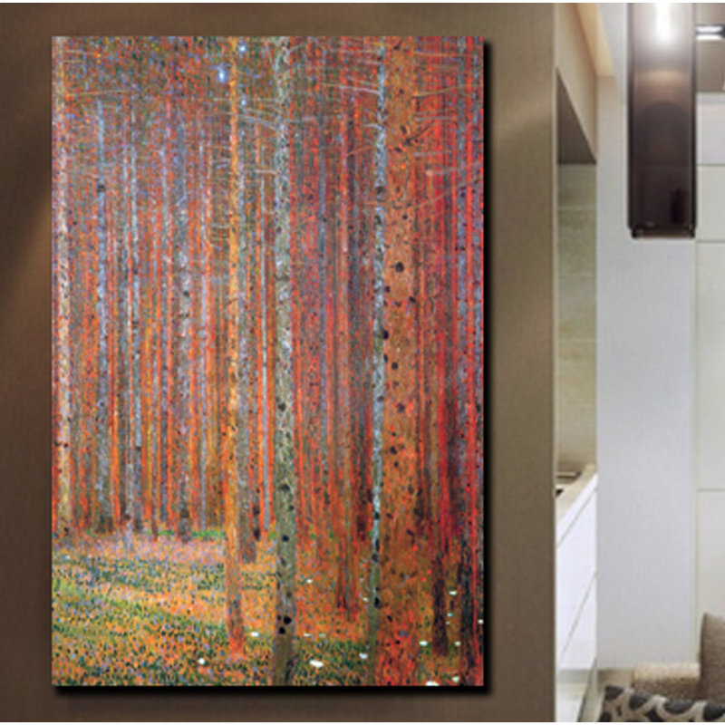 «Tannenwald» par Gustav Klimt, reproduction d'art, H 66 po x l 44 po