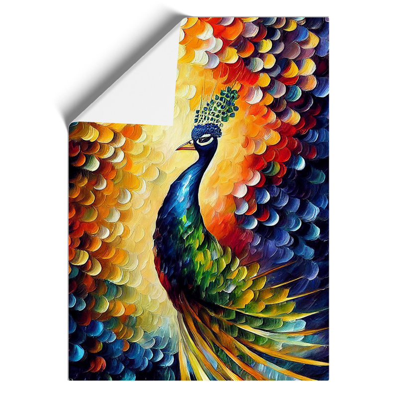 Peacock Portrait No.3 - Wall Art, 29.7cm H x 21cm W, Paper, No Matte