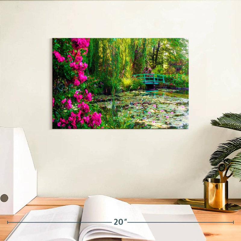 Jardin de Senne Monet avec fleurs Giverny, H 8 po x l 12 po