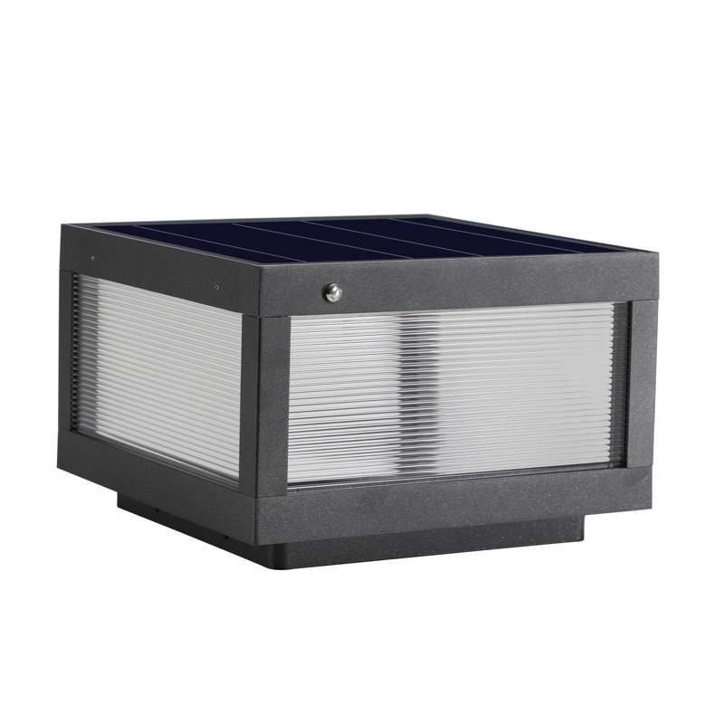 Lampadaire solaire noir pour l'extérieur avec DEL à intensité variable et capteur de crépuscule