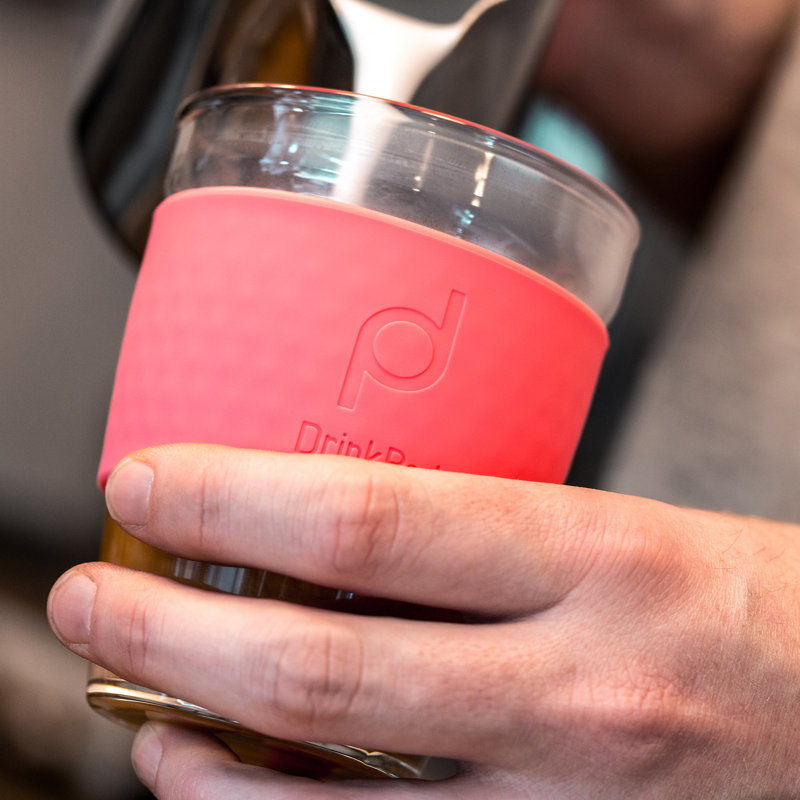 Drink Pod Plastic Travel Mug, Volcano/Red