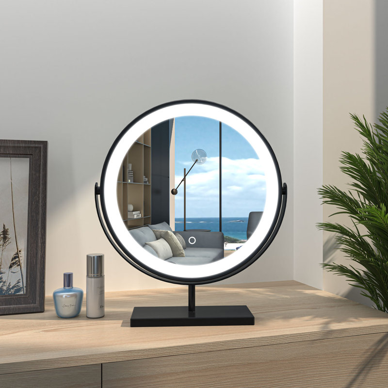 Briselda Round Floor Mirror, Black